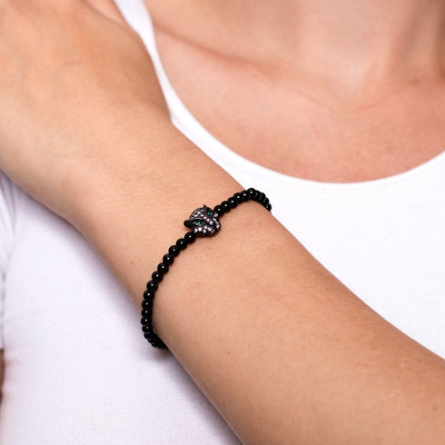 Fierce | Gunmetal | Crystal Cat Bracelet